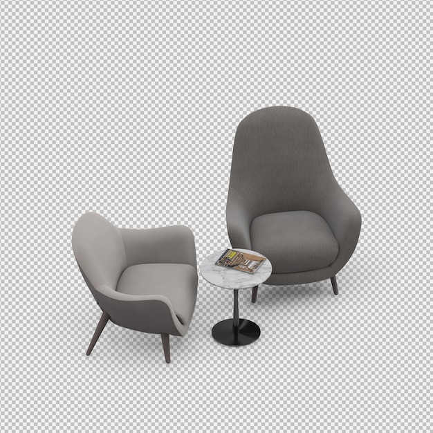 3D-Rendering eines isometrischen Sessels