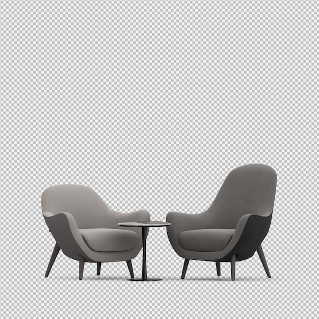 3D-Rendering eines isometrischen Sessels