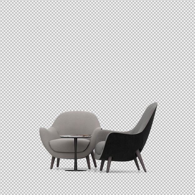 3D-Rendering eines isometrischen Sessels
