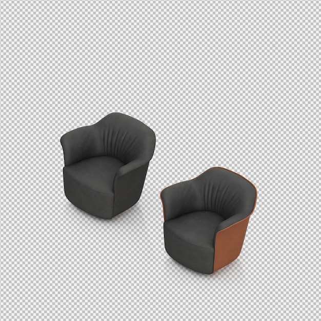 3D-Rendering eines isometrischen Sessels