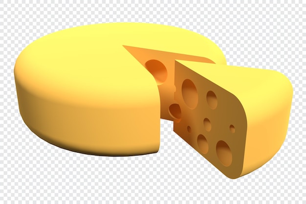 PSD 3d-rendering eines käsekonzepts für käse