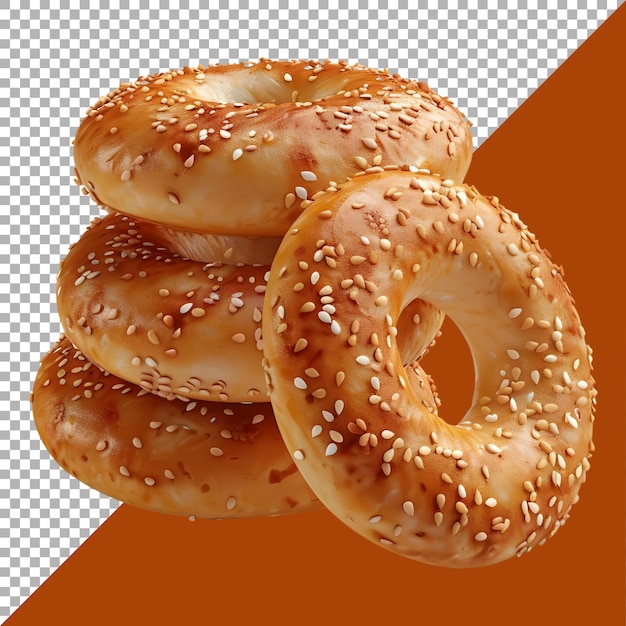 PSD 3d-rendering eines leckeren donuts brown auf durchsichtigem hintergrund