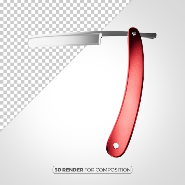 3D-Rendering eines Metallbarber-Rasierers