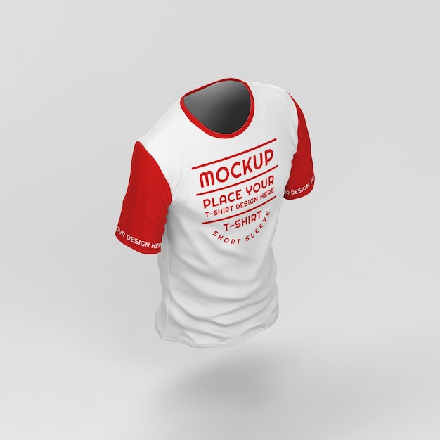 PSD 3d-rendering eines minimalen t-shirt-modells