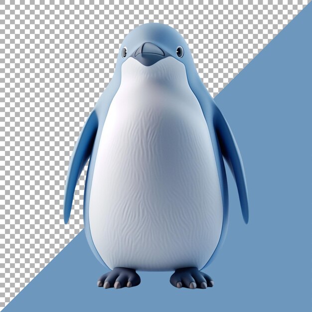 3D-Rendering eines Pinguins auf durchsichtigem Hintergrund