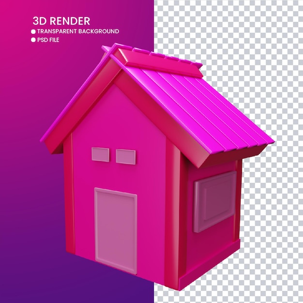 3D-Rendering eines süßen Hauses