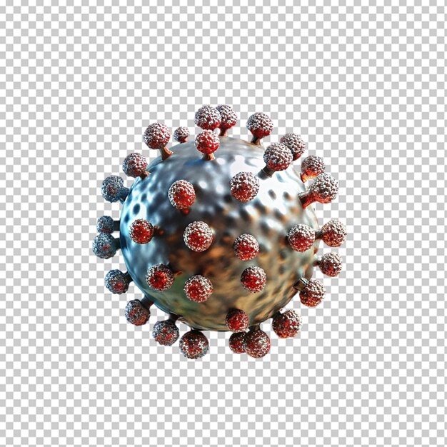 3D-Rendering eines Virus png isoliert auf transparentem Hintergrund