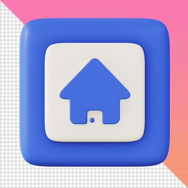 3d-rendering einfache blaue home-icons vorlage für ui ux web mobile apps social media designs