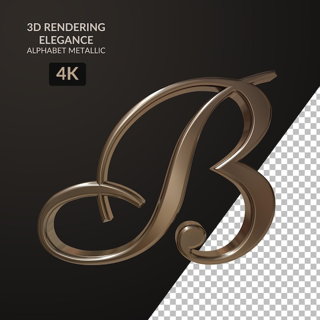 3d-rendering eleganz alphabet metallic-skript