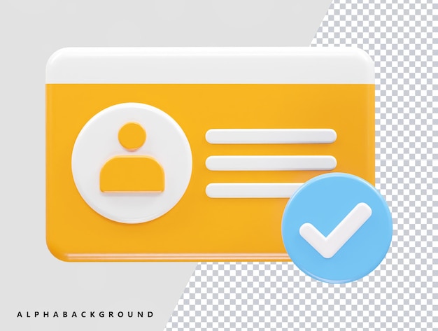 PSD 3d-rendering-element des ausweissymbols