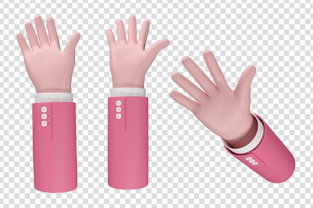 3D-Rendering-Elemente Hand Cartoon-Stil