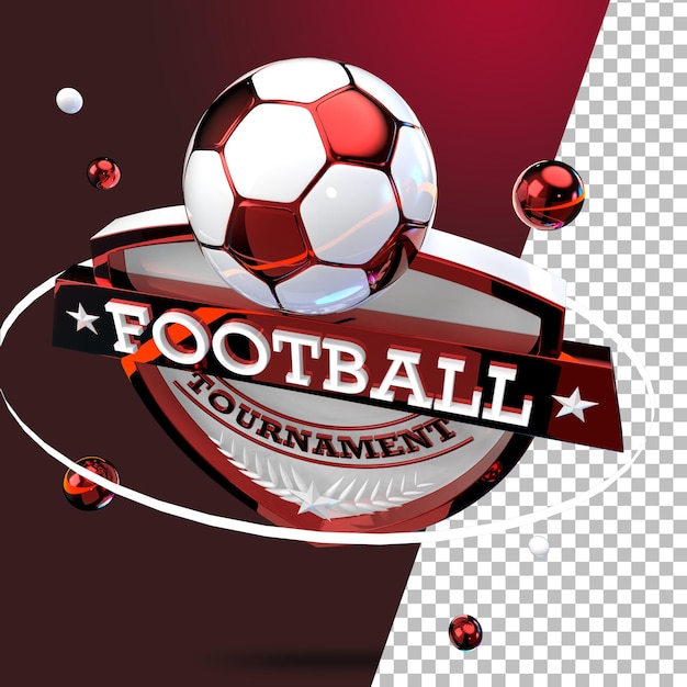 PSD 3d-rendering emblem fußball fußballturnier