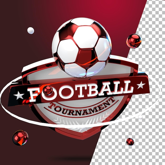 3d-rendering emblem fußball fußballturnier