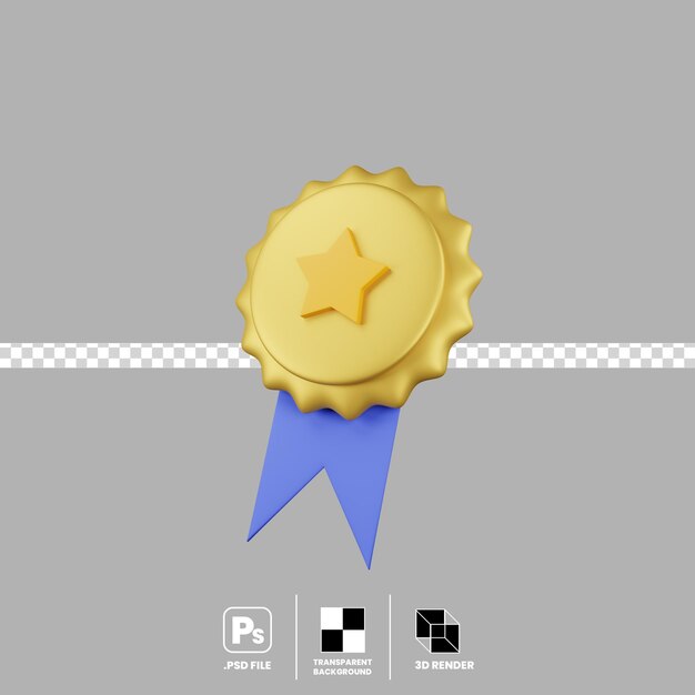 3D-Rendering Erster Platz Silbermedaille isoliert