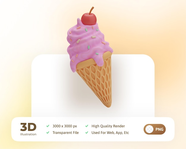 3d-rendering essen eis illustration