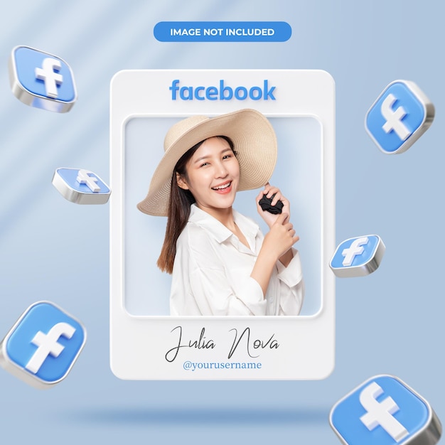 3D-Rendering Facebook-Profil