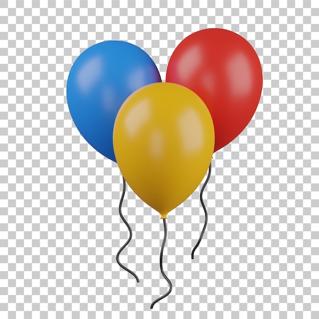 3D-Rendering farbenfroher Ballon-Illustration