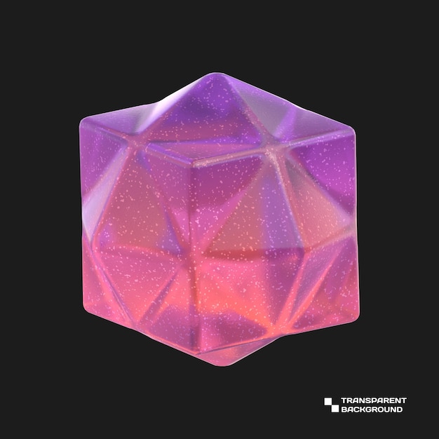 3D-Rendering Farbverlauf-Glas abstraktes geometrisches Objekt