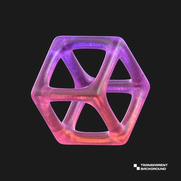 3D-Rendering Farbverlauf-Glas abstraktes geometrisches Objekt