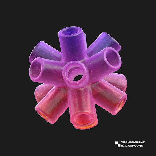 3D-Rendering Farbverlauf-Glas abstraktes geometrisches Objekt