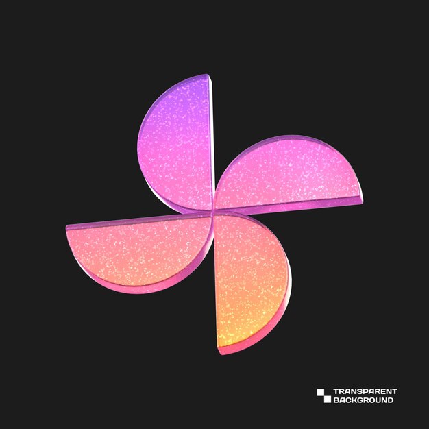 3D-Rendering Farbverlauf-Glas abstraktes geometrisches Objekt