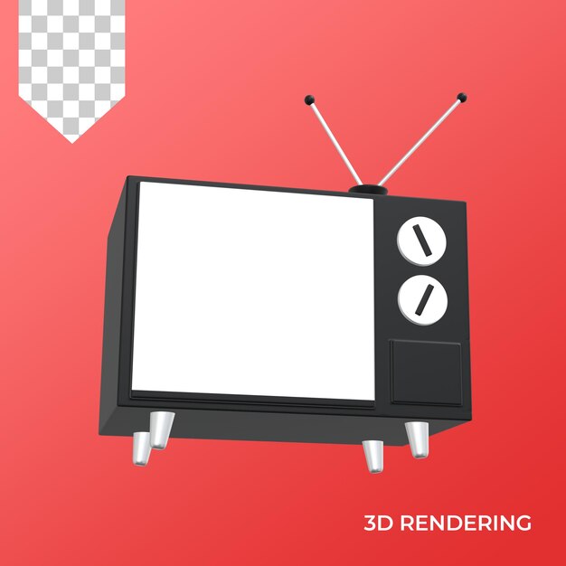 PSD 3d-rendering-fernsehsymbol premium psd