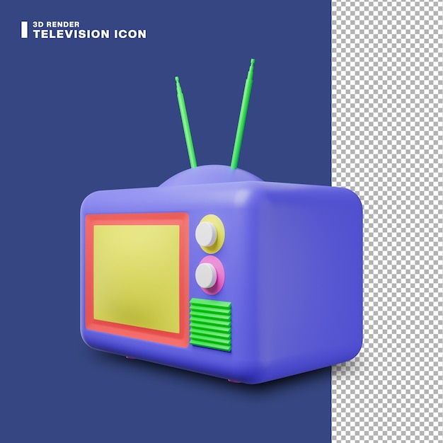 3D-Rendering-Fernsehsymbol