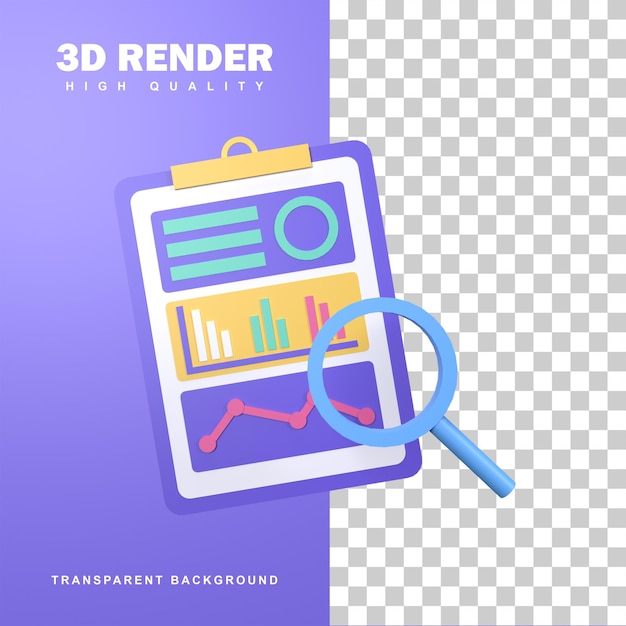 3d rendering financial report concept with some data analysis.
