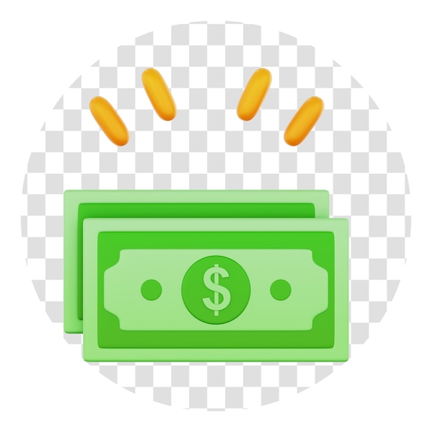 3D-Rendering Finanzdollar 3D-Symbol transparenter Hintergrund