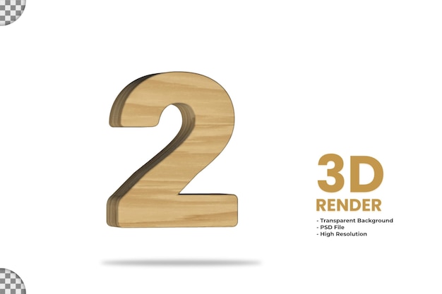 3D-Rendering flaches Holzmaterial Nummer 2 isoliert