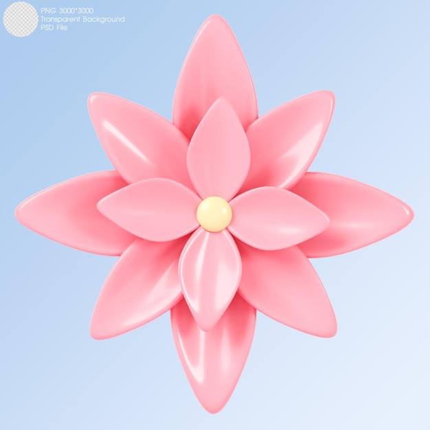 3D rendering flor rosa aislado sobre fondo
