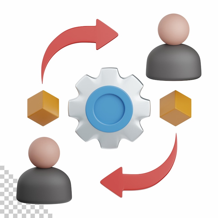 PSD 3d rendering flowchart isolated useful for seo website internet optimization and other