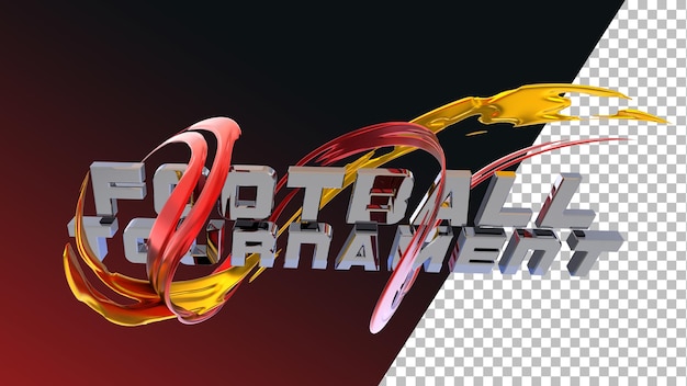 3D-Rendering-Fußball-Fußball-Turnier-Typografie
