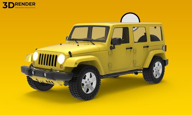 3D-Rendering Geländewagen oder Jeep transparenter Hintergrund