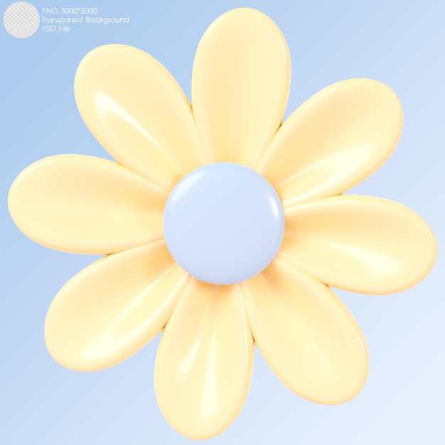 3D-Rendering Gelbe Blume auf Hintergrund isoliert