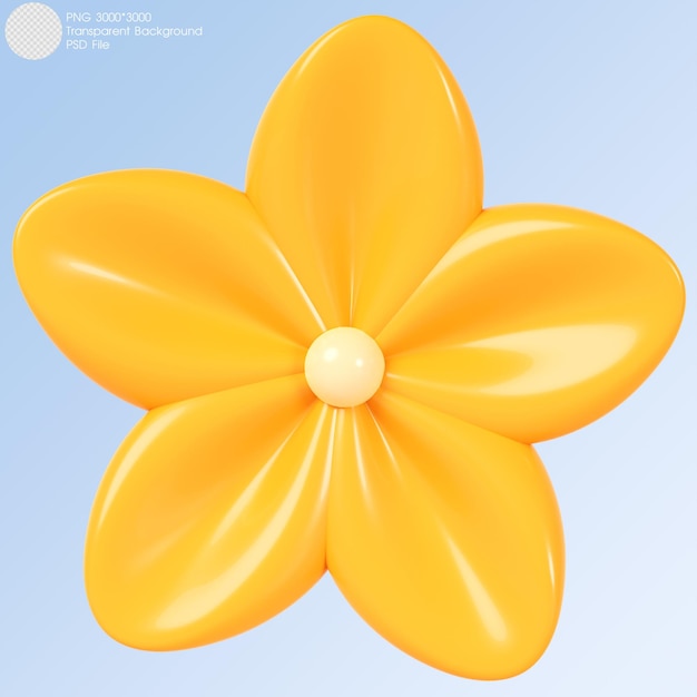 3D-Rendering Gelbe Blume auf Hintergrund isoliert