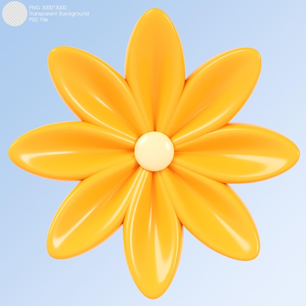 3D-Rendering Gelbe Blume auf Hintergrund isoliert