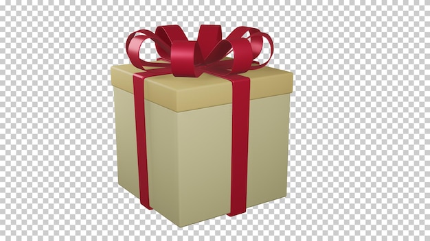 3D-Rendering gelbe Geschenkbox isoliert