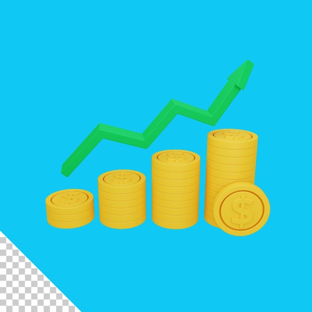 3D-Rendering Geldwachstum isoliert nützlich für Geschäfts- und Finanzdesignillustration