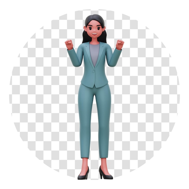 3D-Rendering Geschäftsfrau transparente Hintergrundillustration