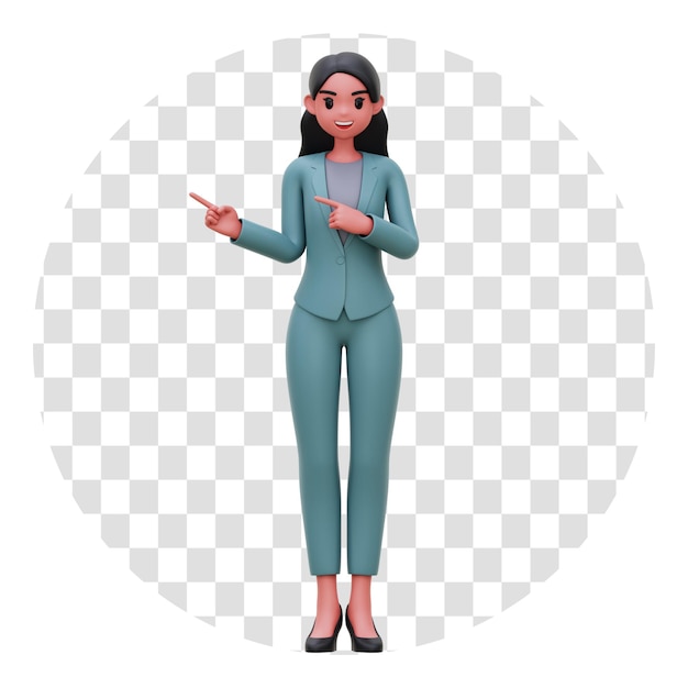 3D-Rendering Geschäftsfrau transparente Hintergrundillustration