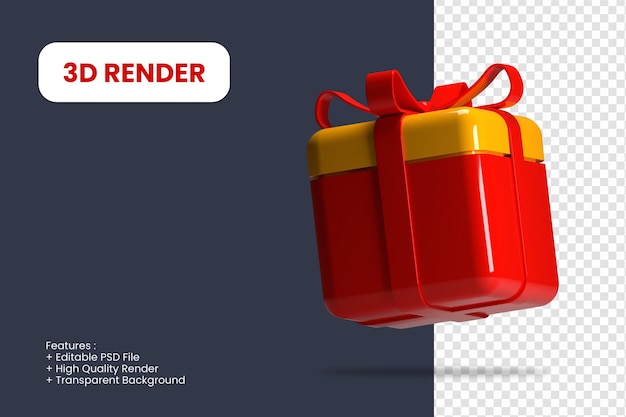 PSD 3d-rendering geschenkbox-symbol isoliert geeignet für e-commerce oder shopping-promo-illustration