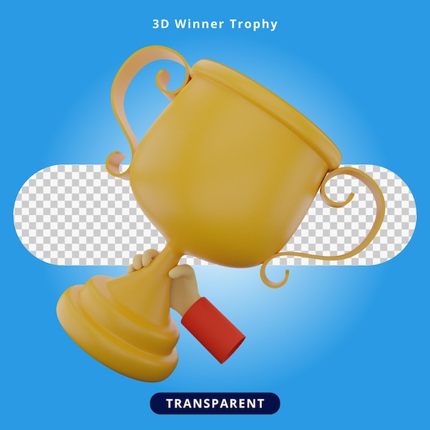 3d-rendering gewinner trophäe illustration