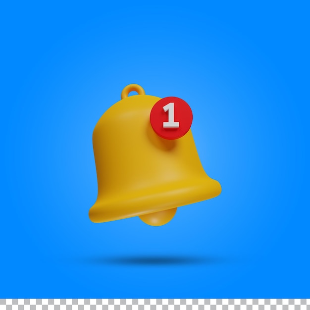 3D-Rendering Glocke Erinnerungsbenachrichtigung oder Alarmsymbol Zeichen oder Symbol für Anwendungswebsite usw