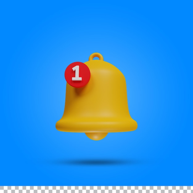 3D-Rendering Glocke Erinnerungsbenachrichtigung oder Alarmsymbol Zeichen oder Symbol für Anwendungswebsite usw