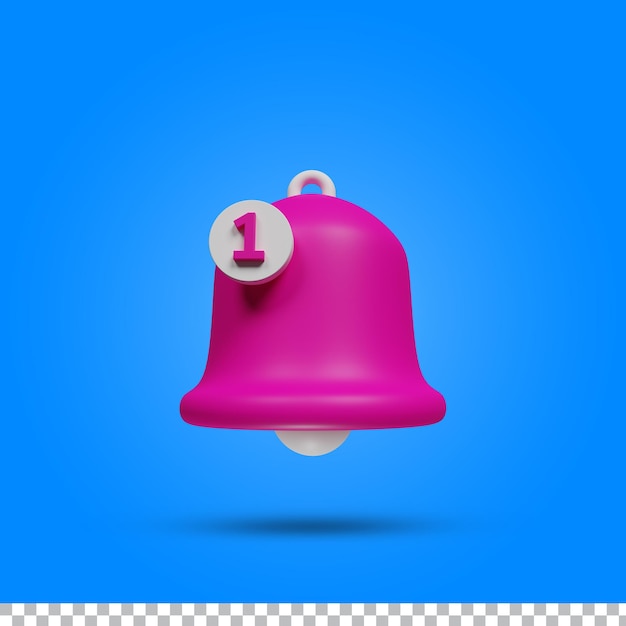 3D-Rendering Glocke Erinnerungsbenachrichtigung oder Alarmsymbol Zeichen oder Symbol für Anwendungswebsite usw