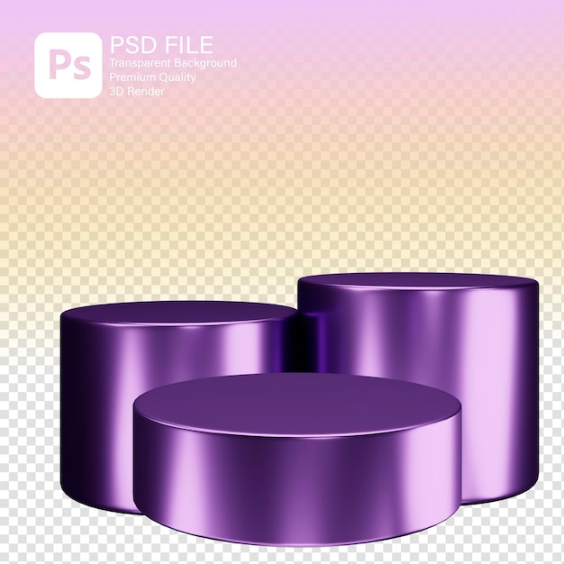 3D Rendering Glossy Podium para la exhibición de productos