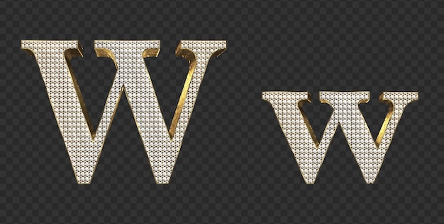 PSD 3d-rendering gold mit diamant klein- und großbuchstaben