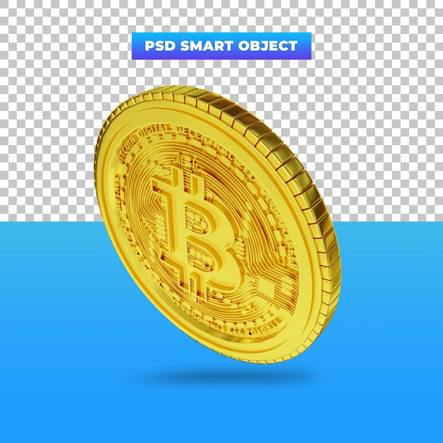 3d-rendering goldene digitale bitcoin-währung