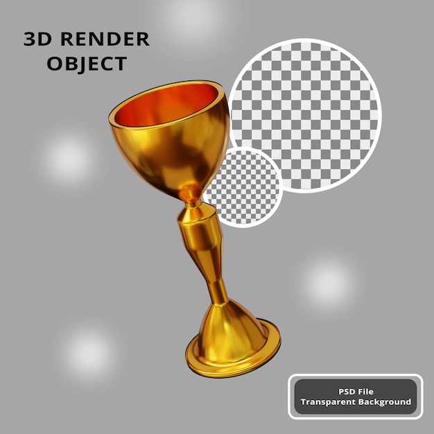 3D-Rendering goldene Trophäe Premium PSD